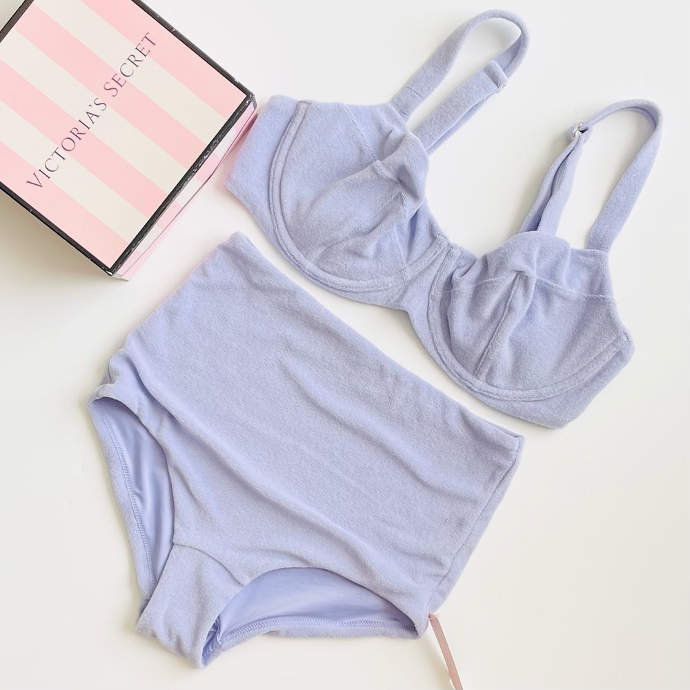 38D SMALL Victoria’s Secret lavender terry bathing suit set